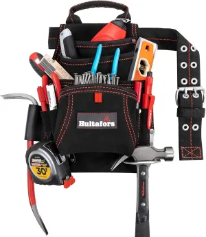 Hultafors Work Gear HT5333 Carpenter's Heavy Duty Suede Nail & Tool Bag, Double-Gusset Front Pocket, Steep Hammer Loop, Tape Measure Clip