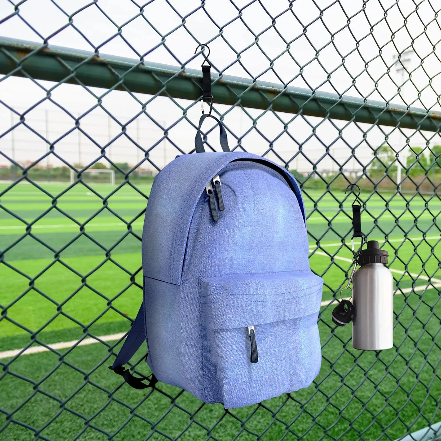 Hungdao Nylon Fence Hooks - Multifunctional Hanging Buckles for Baseball & Softball Equipment(Black Hook,30 Pieces)