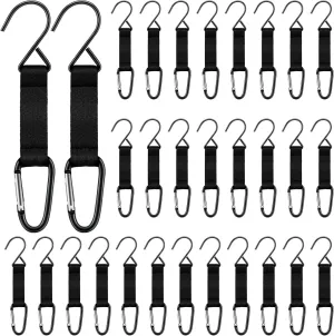 Hungdao Nylon Fence Hooks - Multifunctional Hanging Buckles for Baseball & Softball Equipment(Black Hook,30 Pieces)