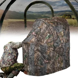 Hunting Chair Blind, 1/2 Man One-Way See Through Ground Blind, Portable 1/2 Person Camouflage Chair Tent with Carrying Bag