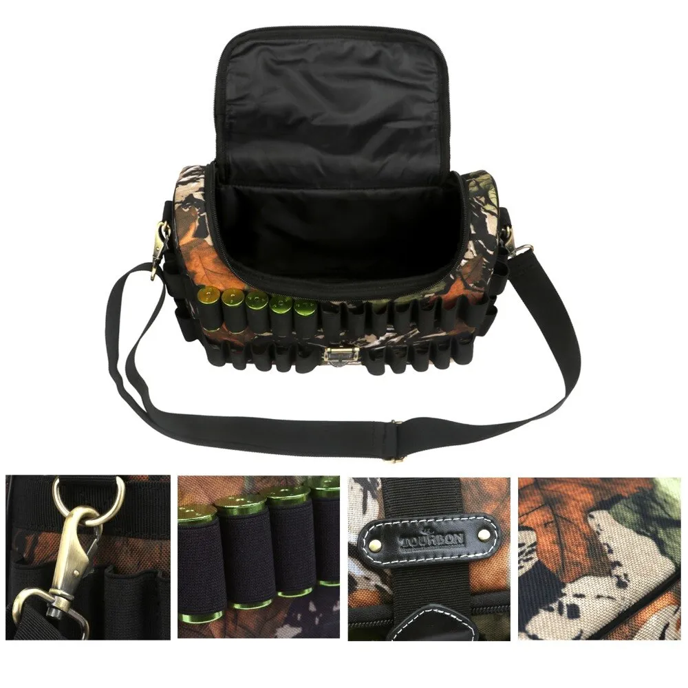 Hunting Shooting Shotgun Cartridge Bag Camouflage 12GA Holds 100 Shells for Hunting Gun Accessories