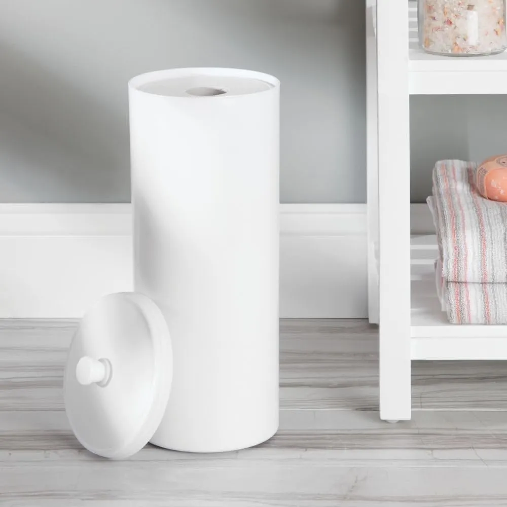 iDesign Plastic Toilet Paper Holder, The Kent Collection – Hold 3 Rolls of Toilet Paper, 6.25" x 6.25" x 15.5", White
