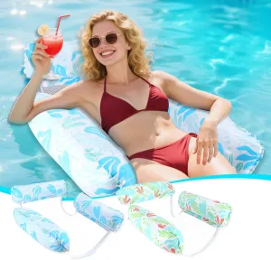Inflatable Pool Floats for Adults, 2-Pack Multi-Purpose Pool Hammock Floating Chairs, Heavy Duty PVC Material, Water Floats for Swimming Pool, Beach, Summer Pool Toys Party Gifts, (Blue, Green)