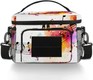 Insulated Tactical Lunch Bag, Musical Notation Large Lunch Box for Women Men Meal Prep Thermal Cooler Lunch Container with Shoulder Strap, Lunchbox for Work Picnic