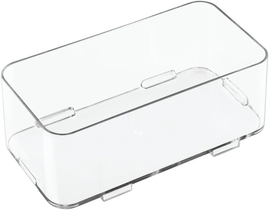 InterDesign Clarity Bathroom Interlocking Drawer Organizer for Soap, Cosmetics, Beauty Products, Clear, Medium, 8-inch x 4-inch x 3-inch