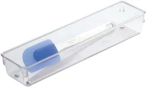 Interdesign Drawer Organizer Clear Linus 3 X 12 X 2 Clear Plastic With Ribbed Bottom