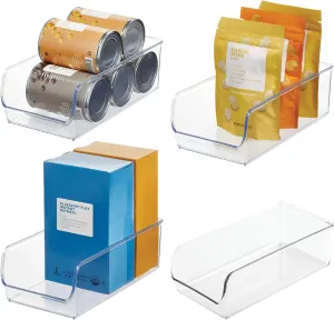 InterDesign iDesign Pantry Bin for Kitchen or Cabinet Storage - Set of 4 - Clear