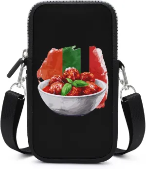 Italian Food Meatball Meatballs Small Crossbody Bags Cell Phone Purses Travel Pouch Shoulder Bag for Women Men