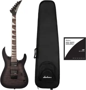 Jackson JS Series Dinky Arch Top JS32Q DKA HT Guitar (Transparent Black Burst) Bundle with Jackson Gig Bag and Strings (3 Items)