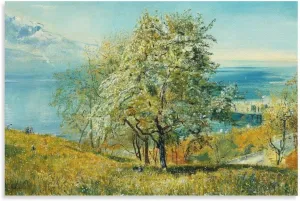 John William Inchbold,An Alpine Lake,art Prints,Vintage Art,canvas Wall Art,famous Art Prints, Poster Decorative Painting Canvas Wall Art Living Room Posters Bedroom Painting 24x36inch(60x90cm)