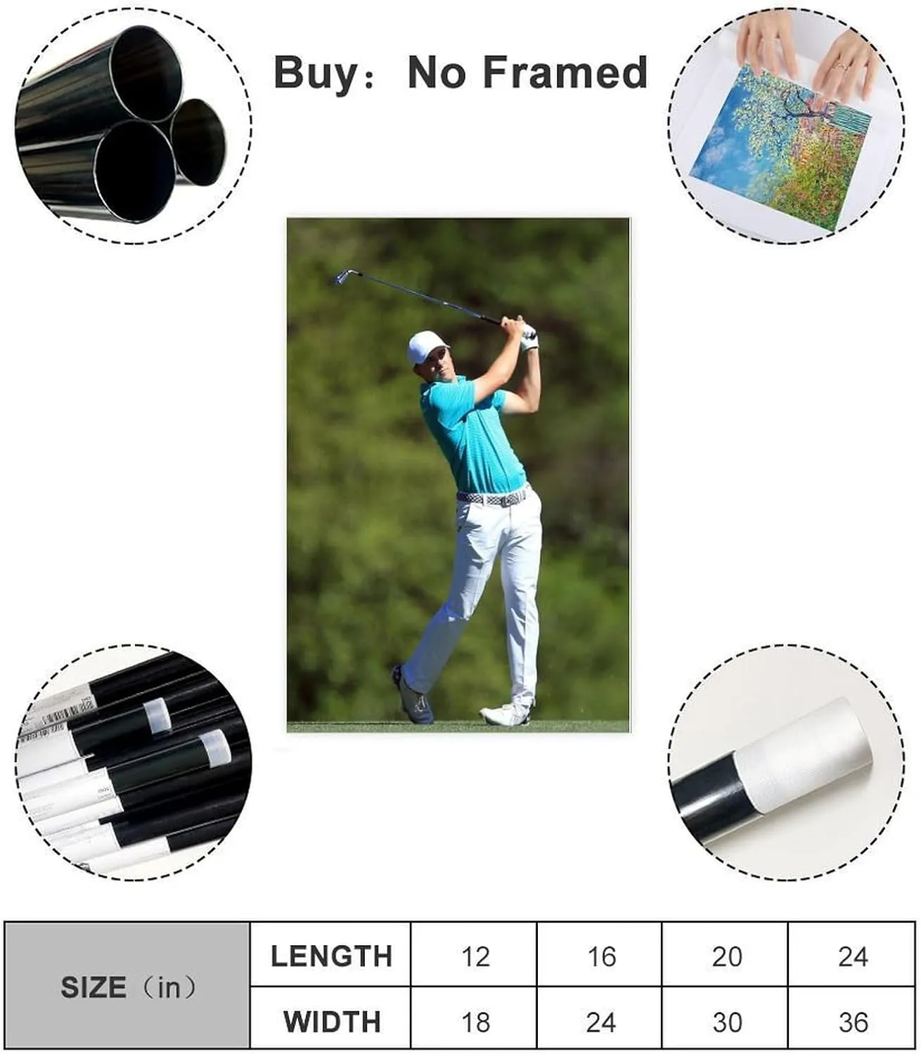 Jordan Spieth Golf Poster16 Canvas Poster Bedroom Decor Sports Landscape Office Room Decor Gift Unframe:20x30inch(50x75cm)
