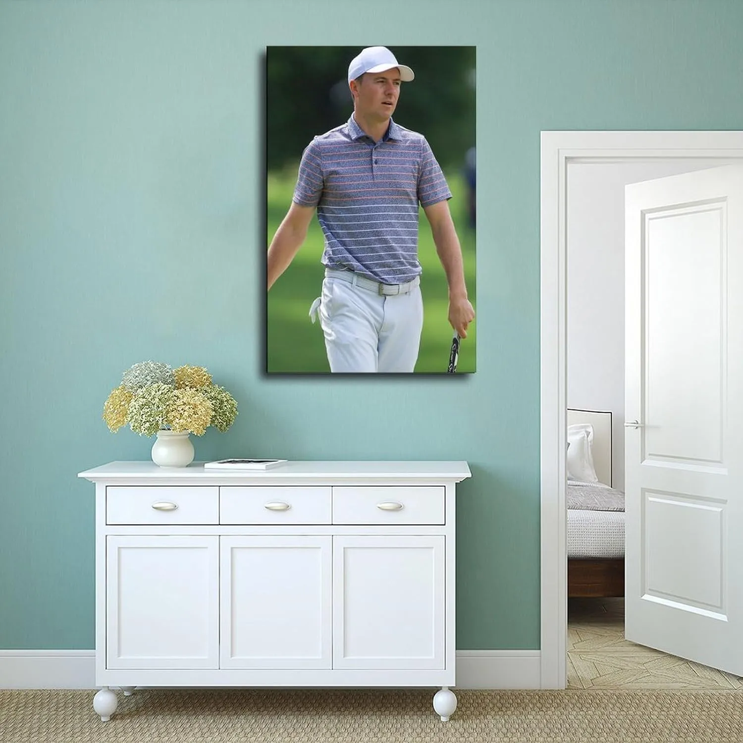 Jordan Spieth Golf Poster18 Canvas Poster Bedroom Decor Sports Landscape Office Room Decor Gift Frame:12x18inch(30x45cm)