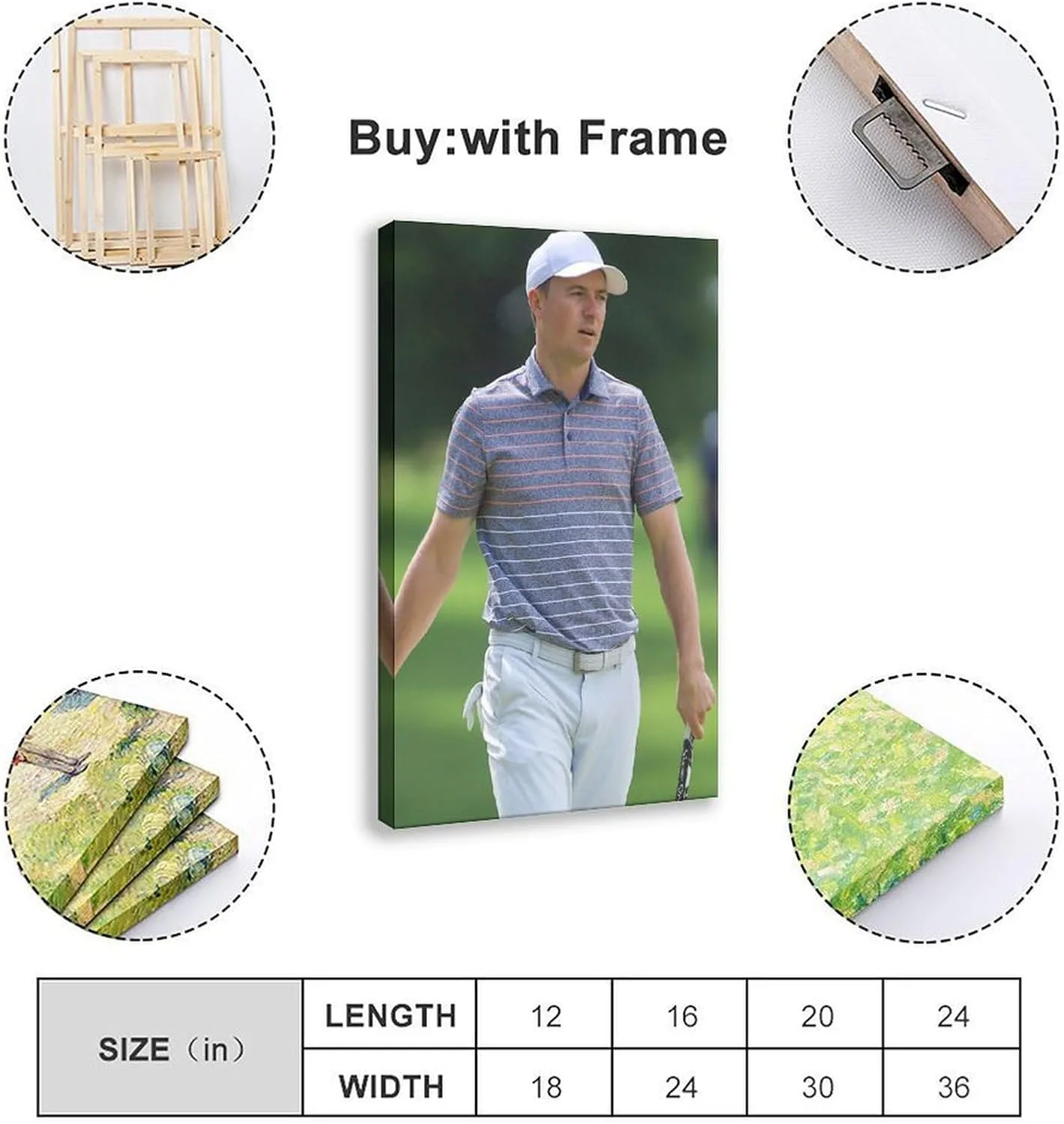 Jordan Spieth Golf Poster18 Canvas Poster Bedroom Decor Sports Landscape Office Room Decor Gift Frame:12x18inch(30x45cm)