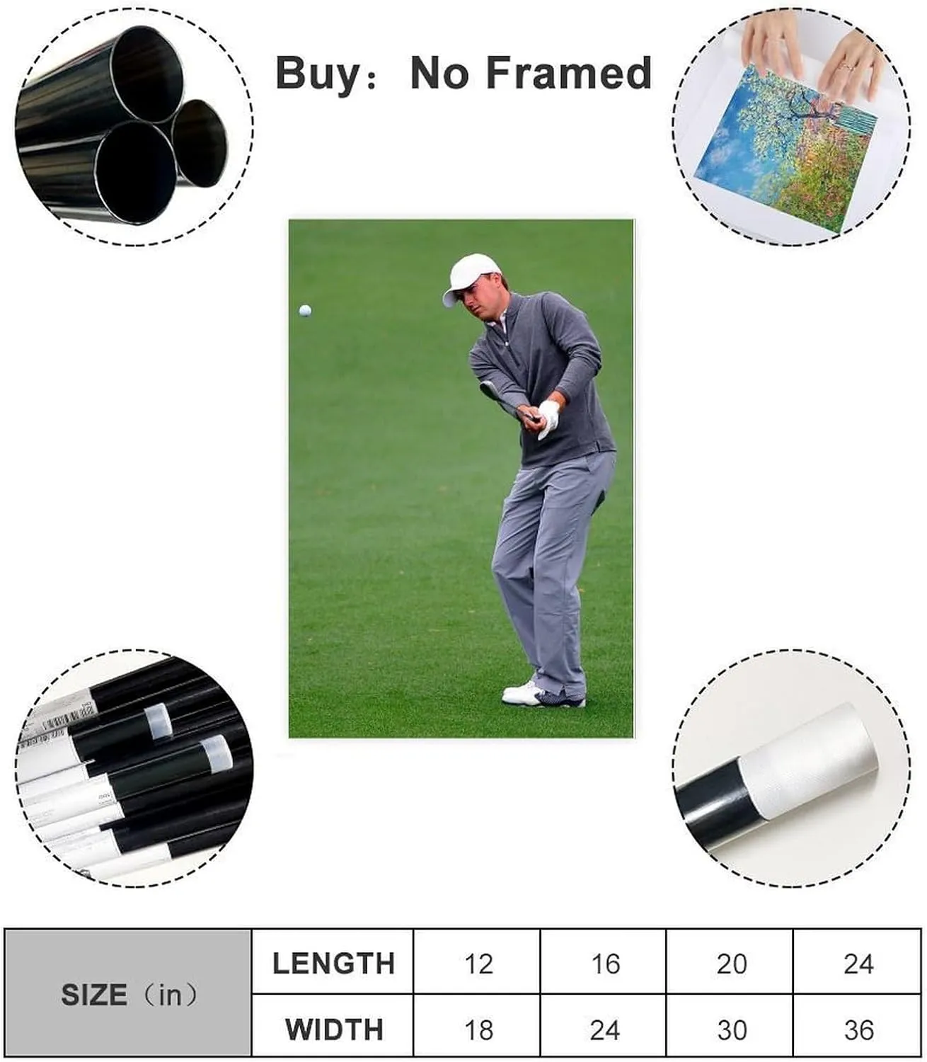 Jordan Spieth Golf Poster46 Canvas Poster Bedroom Decor Sports Landscape Office Room Decor Gift Unframe:24x36inch(60x90cm)