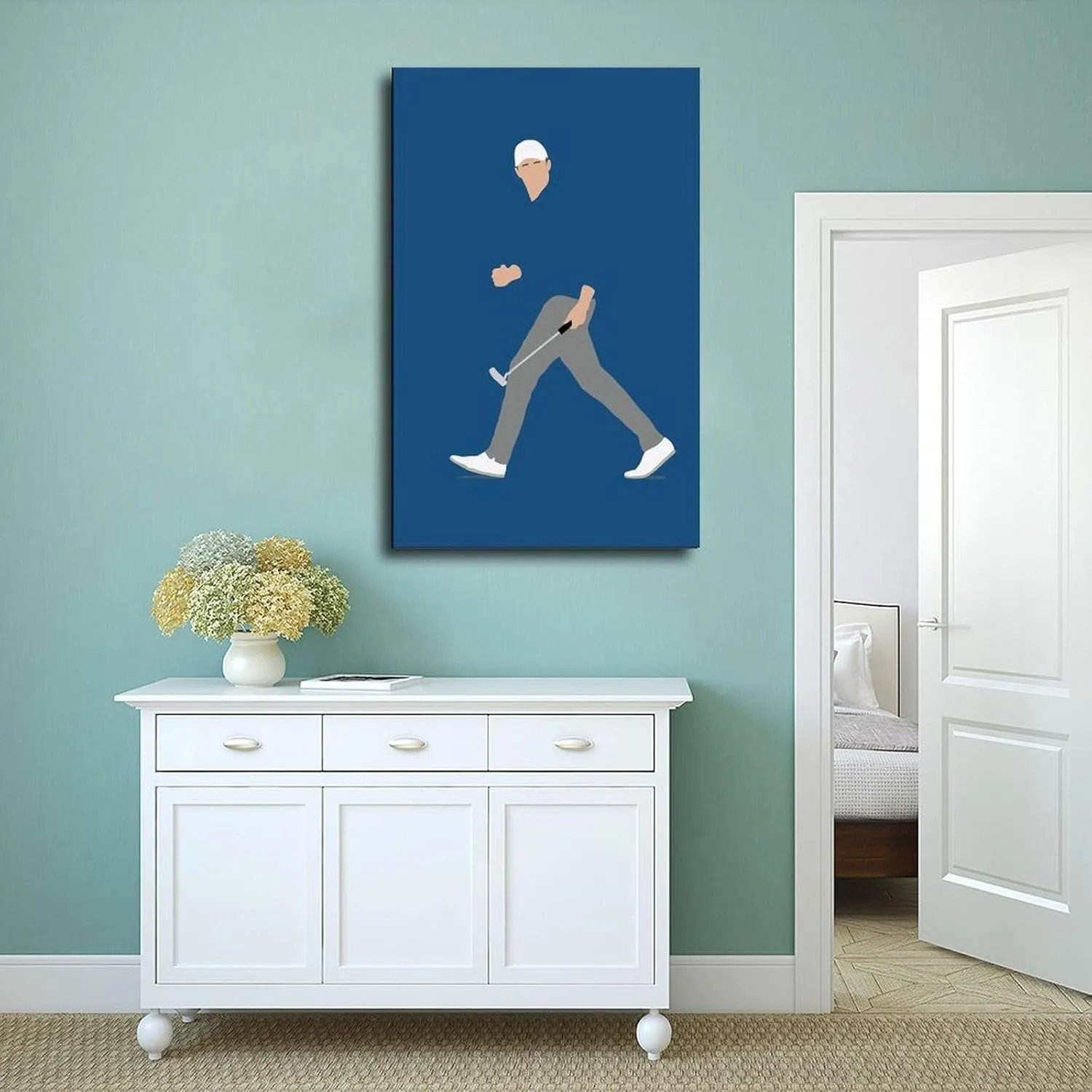 Jordan Spieth Golf Poster88 Canvas Poster Wall Art Decor Print Picture Paintings for Living Room Bedroom Decoration Frame:12x18inch(30x45cm)