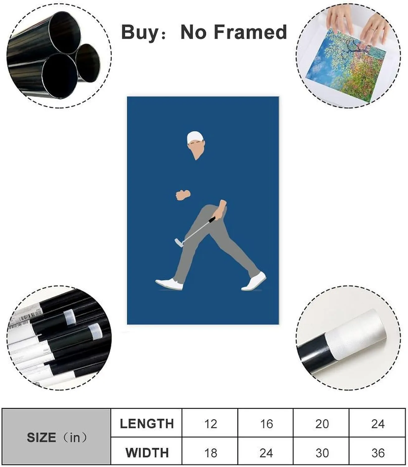 Jordan Spieth Golf Poster88 Canvas Poster Wall Art Decor Print Picture Paintings for Living Room Bedroom Decoration Unframe:24x36inch(60x90cm)