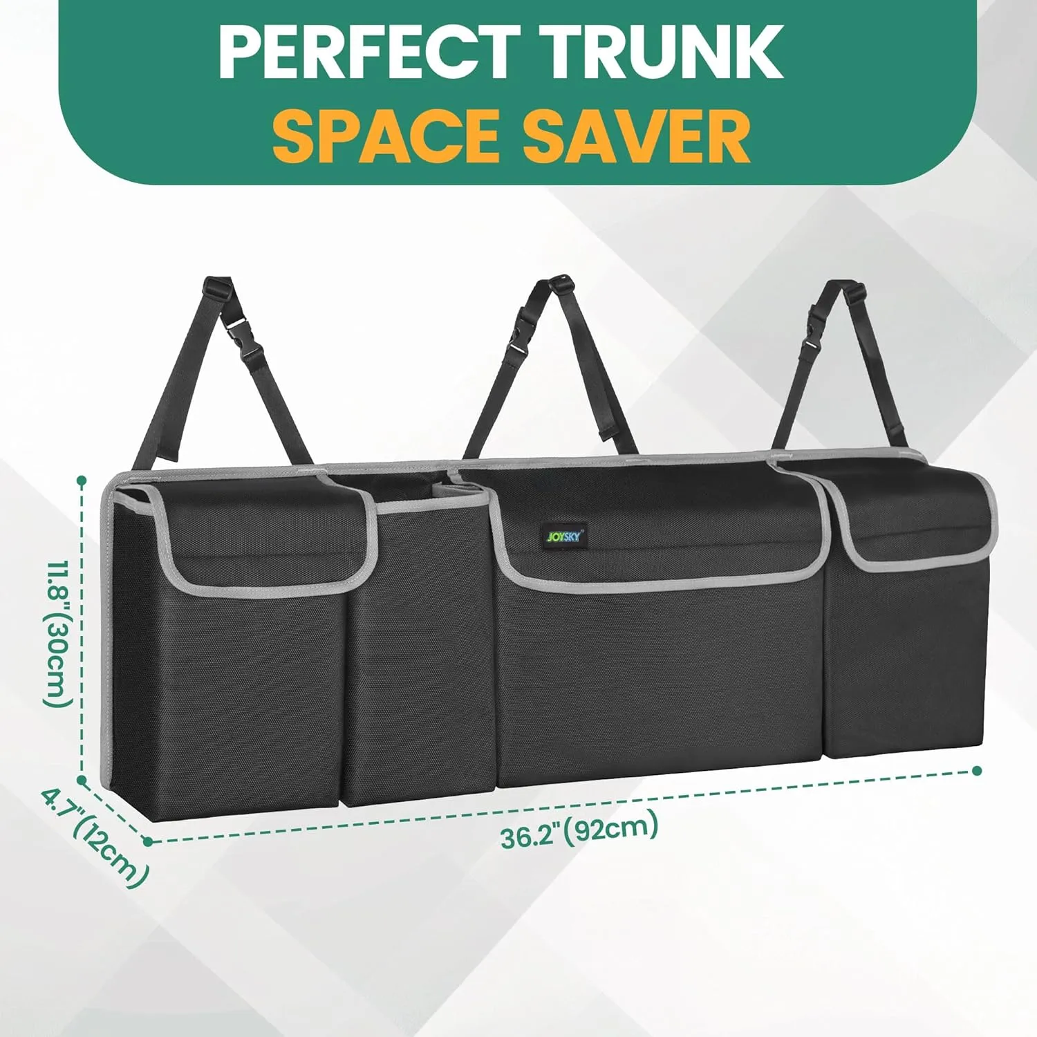 JOYSKY Car Trunk Organizer, Backseat Hanging Organizer Storage, Large Capacity Back Seat Car Organizer for SUV, Sapce-saving Vehicle Interior Accessories