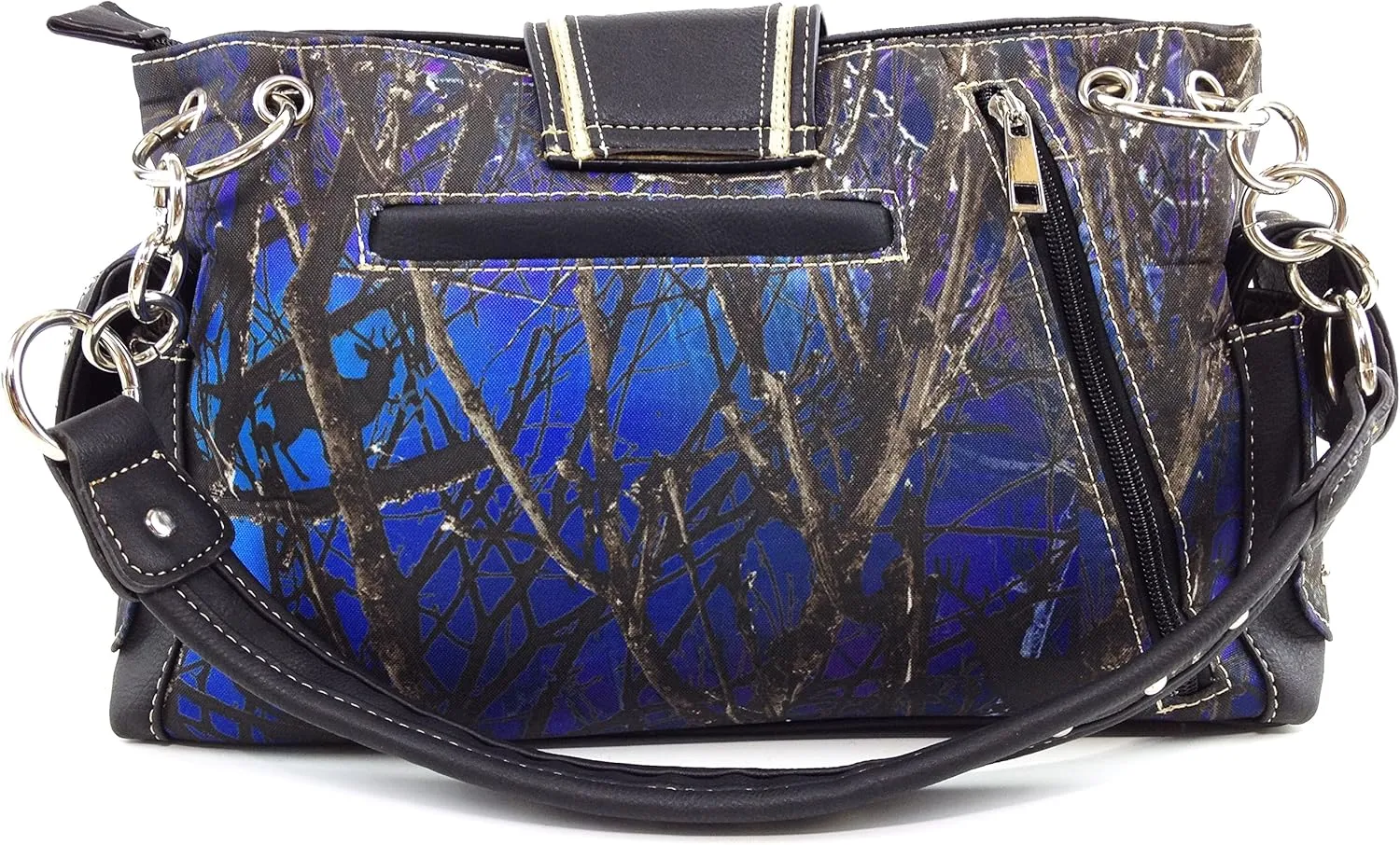 Justin West Camouflage Tree Branches Bling Rhinestone Cross Wings Buckle Crossbody Chain Messenger and Purse