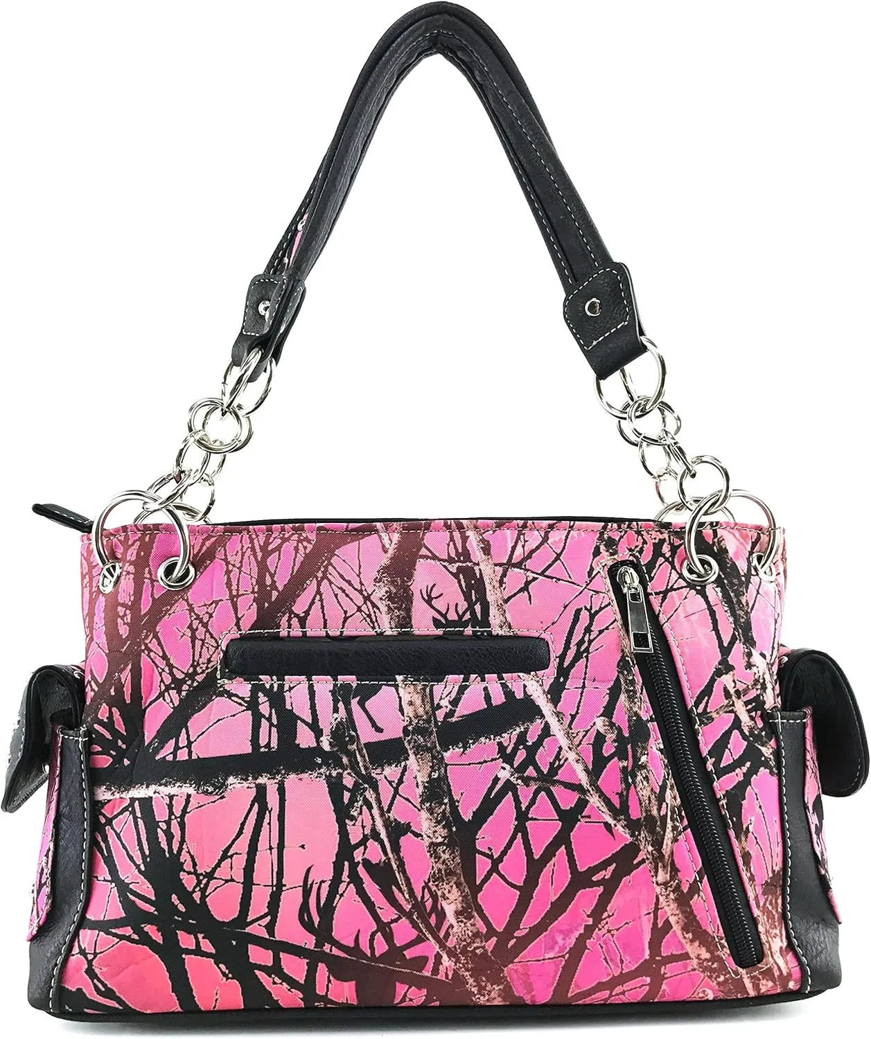 Justin West Camouflage Tree Branches Bling Rhinestone Cross Wings Handbag Purse Messenger Bags and Wallets