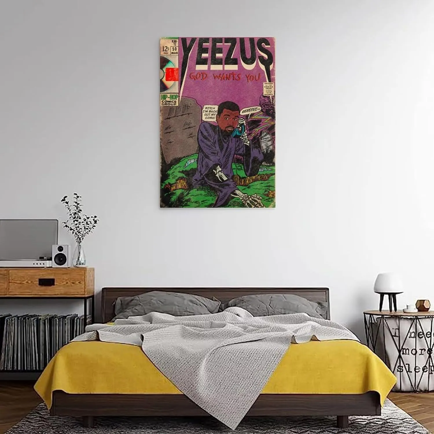Kanye West Yeezus Album Comics Art Poster for Bedroom Aesthetic Canvas Art Wall Decor 16x24inch(40x60cm)