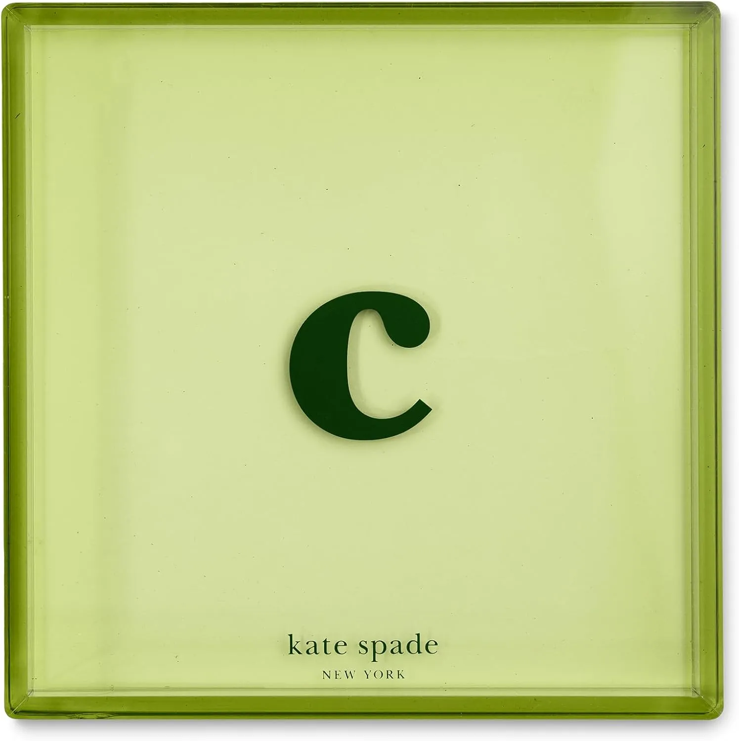 kate spade new york Initial Decorative Initial Tray, Personalized Acrylic Vanity Letter Tray, Just Mine (C)