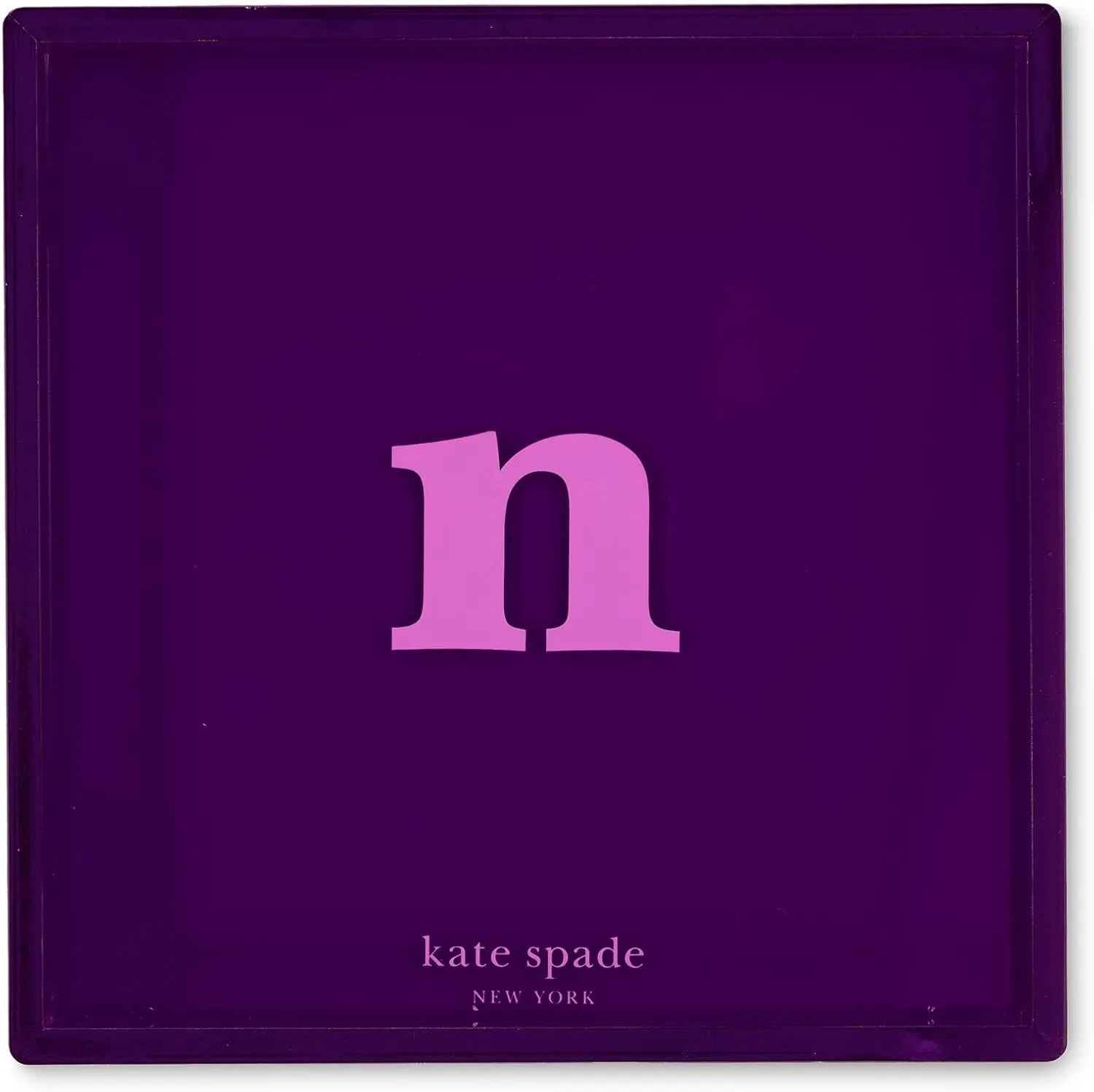 kate spade new york Initial Decorative Initial Tray, Personalized Acrylic Vanity Letter Tray, Just Mine (N)
