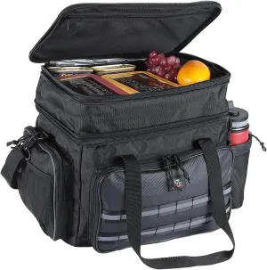 KEMIMOTO Range Bag with Expandable Food Insulation, Dual Tactical Bag with Lockable Zippers for Hunting, Black