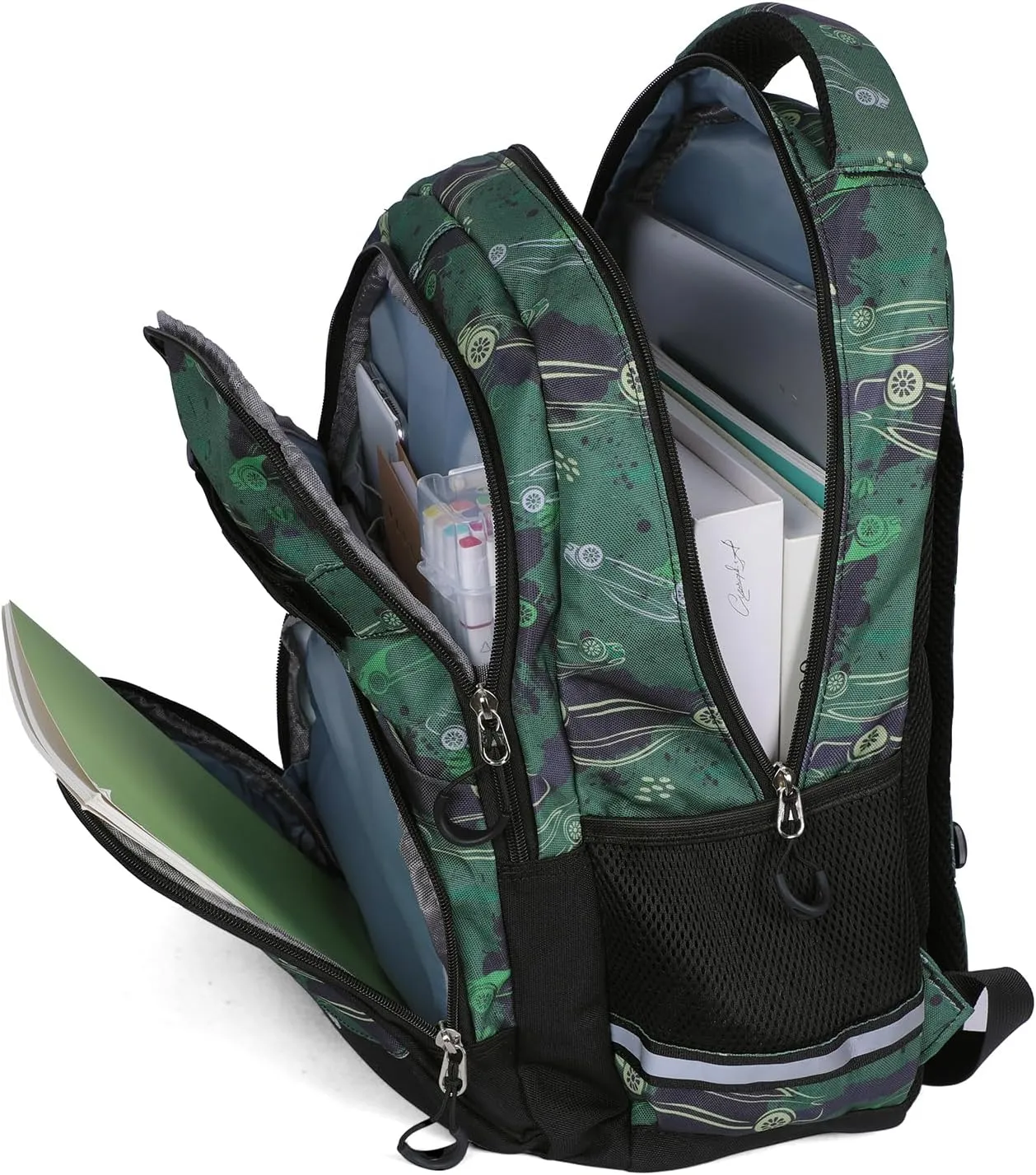Kids Car Backpack Set, School Backpack Toddler Bookbag For School & Travel, with Lunch Box & Pencil Case,3pcs