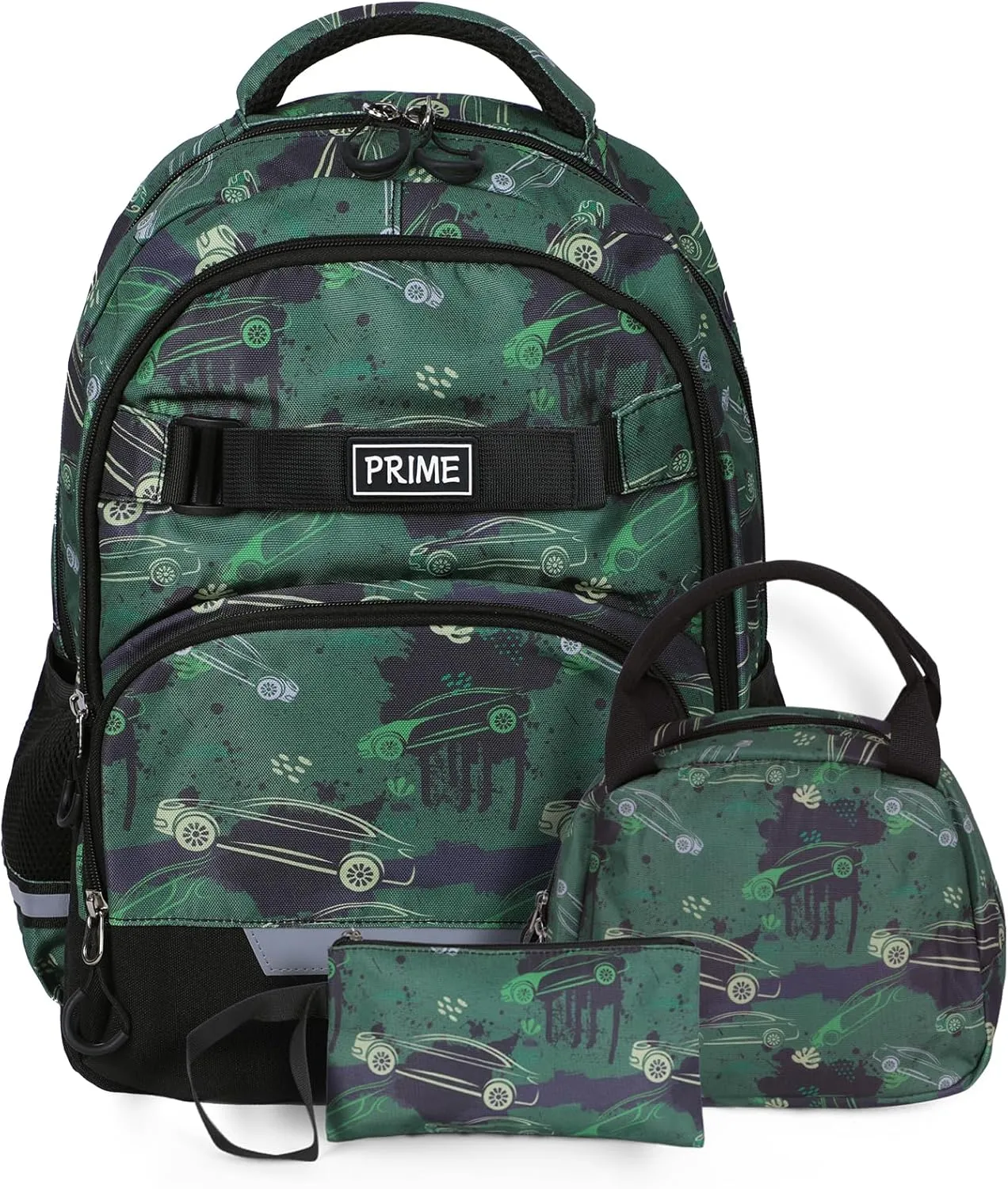 Kids Car Backpack Set, School Backpack Toddler Bookbag For School & Travel, with Lunch Box & Pencil Case,3pcs