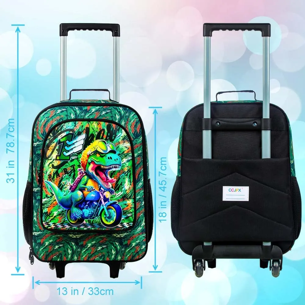 Kids Luggage for Boys, Dinosuar Rolling Suicase with Wheels，Travel Carry on for Children Toddler Elementary