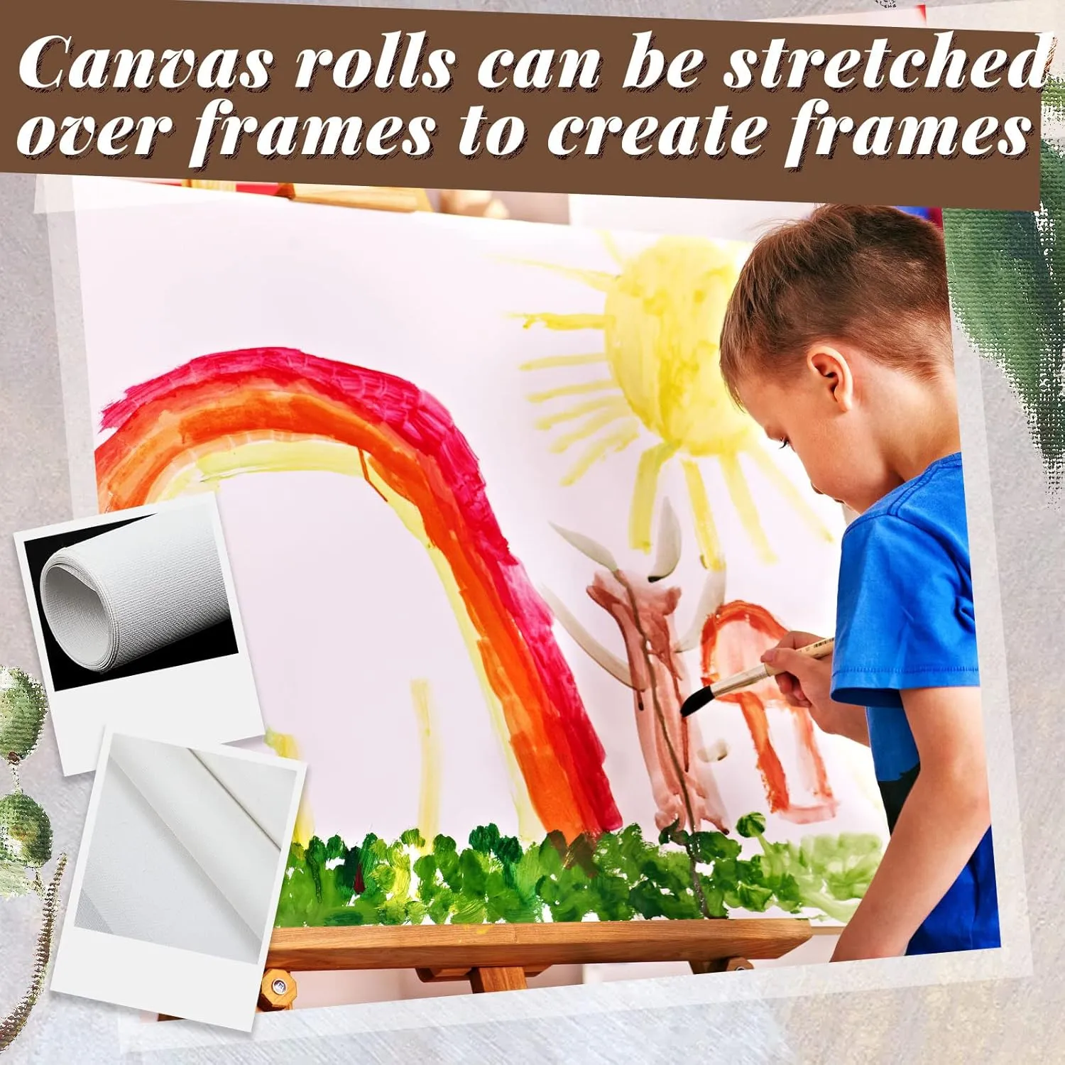 Kinlop Double Primed Cotton Canvas White Canvas Roll for Oil and Acrylic Paint(30 Feet X 12 Inch)