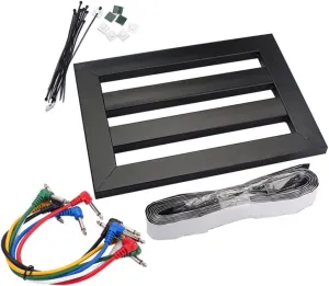 Kisangel Small Guitar Effect Power Bracket Set Durable Pasting Board for Effects Pedals Compatible with Classic Moskyc Pedaltrain and Black
