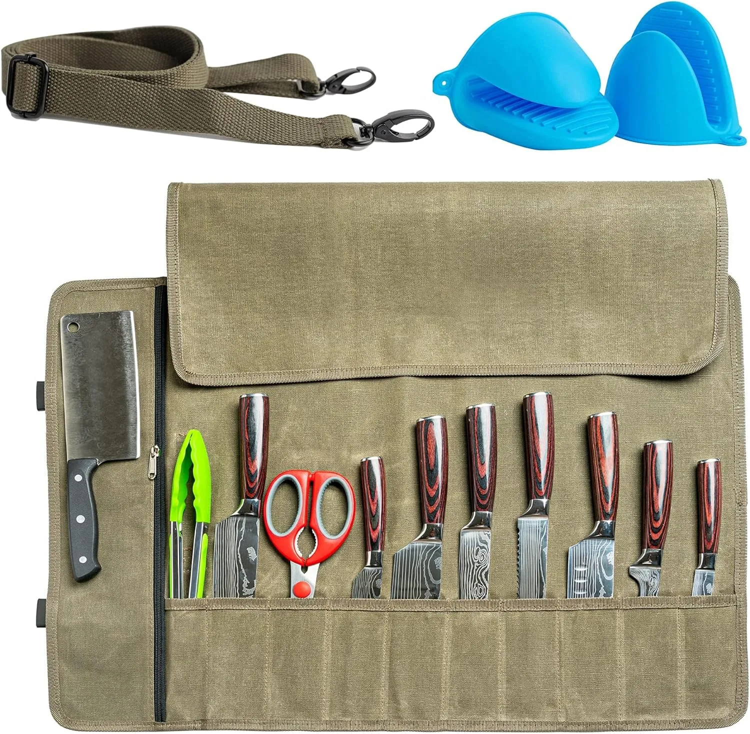 Knife Roll Bag (Army Green)