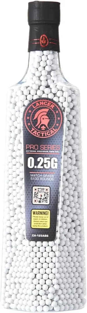 Lancer Tactical Airsoft BBS 6mm Pellets Premium Polished 6mm- 0.20g/0.25g - 5100 Count
