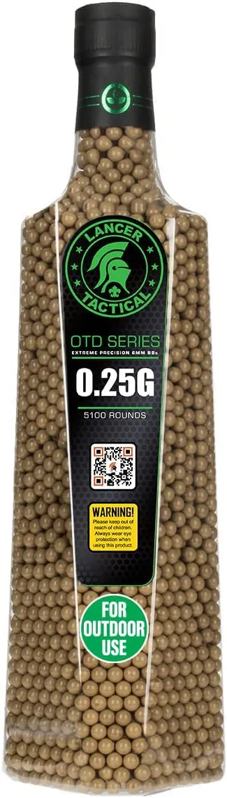 Lancer Tactical Airsoft Outdoor BBS Premium Polished 6mm-5,100 Count-Outdoor Field Compliant