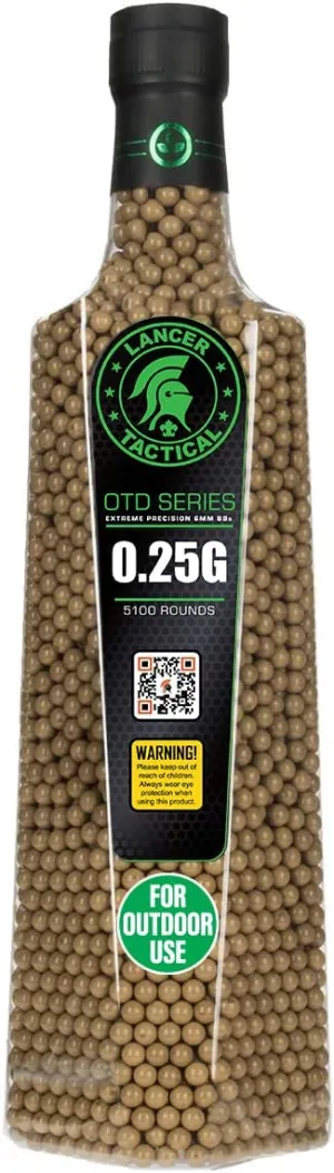 Lancer Tactical Airsoft Outdoor BBS Premium Polished 6mm-5,100 Count-Outdoor Field Compliant
