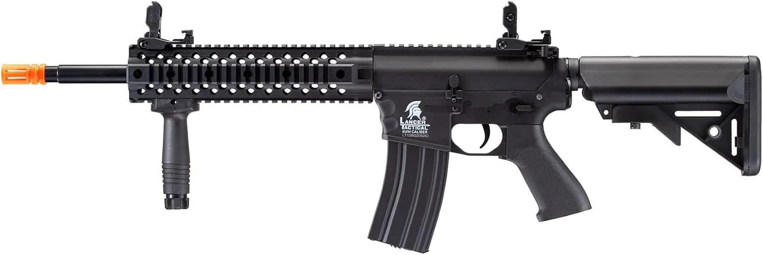 Lancer Tactical Gen 2 Evo Durable Polymer M4 Airsoft Gun AEG w/Grip, Battery, Charger & 1000 Rounds BBS Included