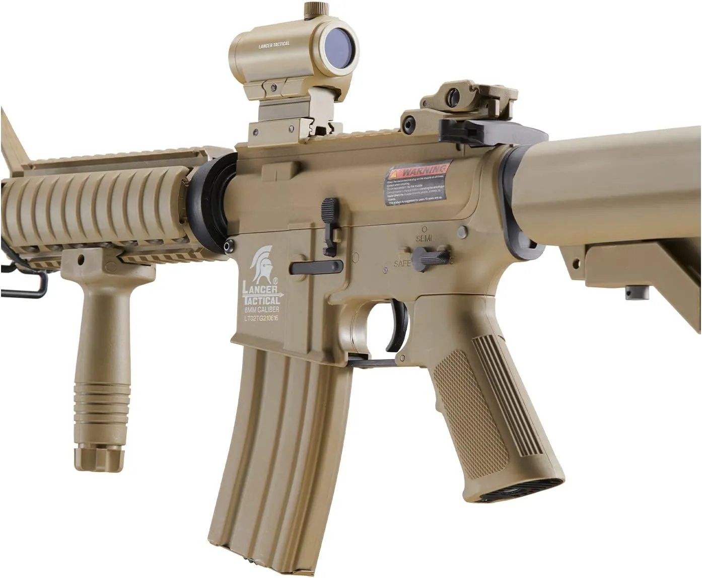 Lancer Tactical Gen 2 MK18 CQB Airsoft AEG Rifle with Red Dot Sight (Battery, Charger, Grip Included)