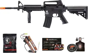 Lancer Tactical Gen 2 RIS Classic M4A1 AEG Airsoft Rifle with 9.6v Nimh Battery and Charger (1000 Rounds 0.20g BBS Included)