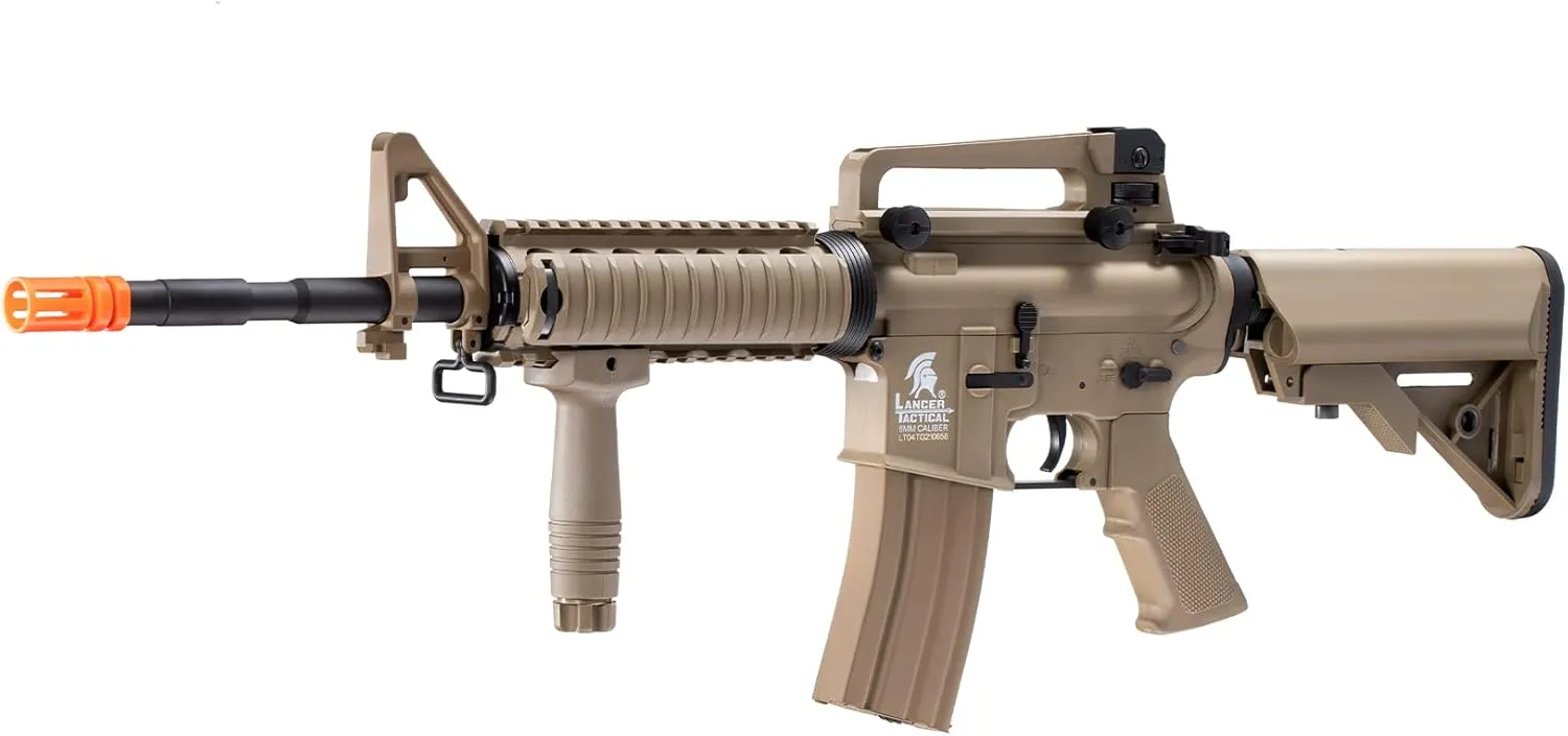 Lancer Tactical Gen 2 RIS Classic M4A1 AEG Airsoft Rifle with 9.6v Nimh Battery and Charger (1000 Rounds 0.20g BBS Included)