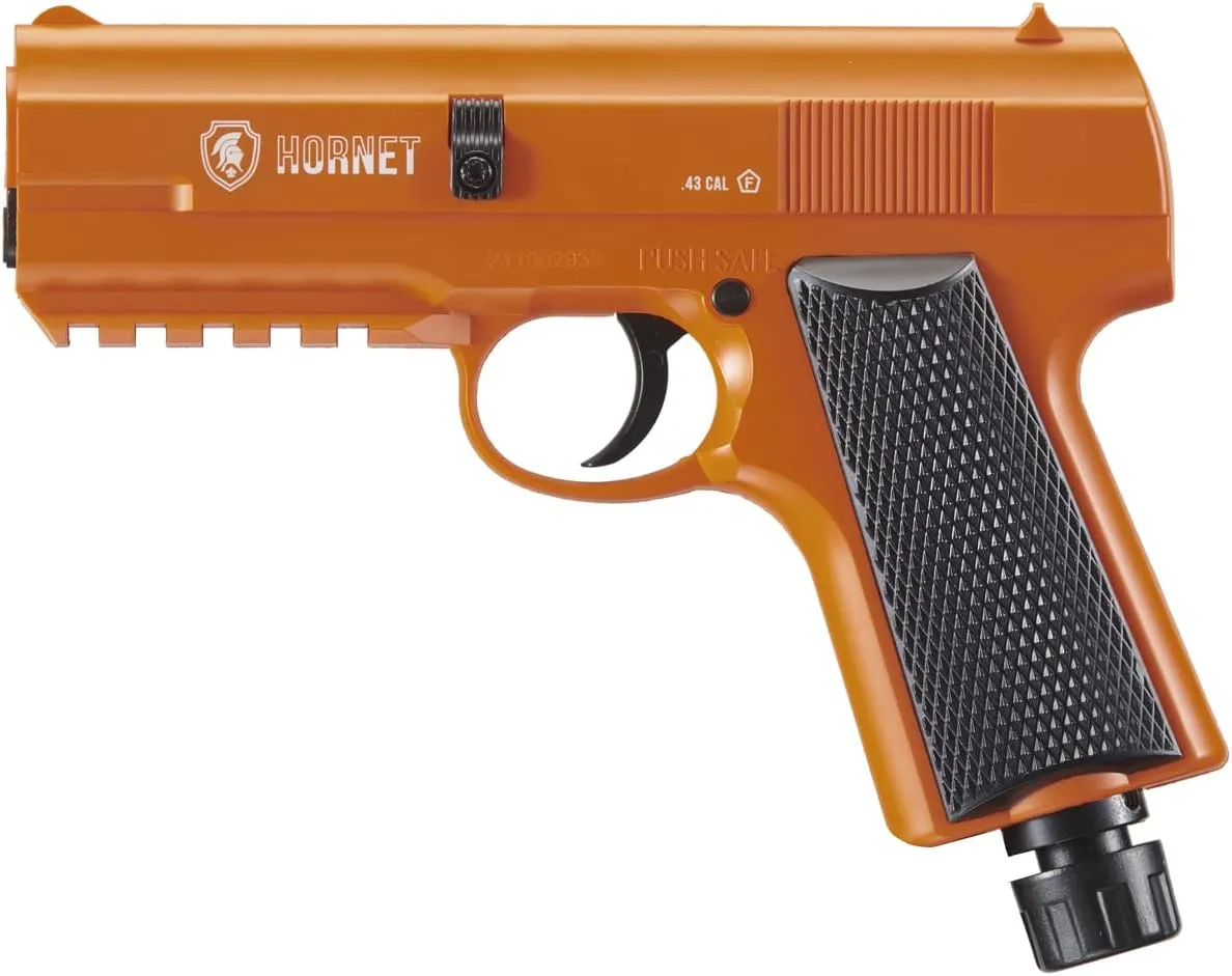 Lancer Tactical [Self Defense] 0.43 Caliber Non Blowback Air Pistol Defense Hornet- Less Lethal, Home Defense, Personal Defense, Police Grade Pepper Projectile Gun (Set/Single)