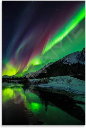 Landscape Aurora1 in Alaska Scenic Spots Poster (3) Canvas for Bedroom Living Room Decor 16x24inch(40x60cm) Unframe-style