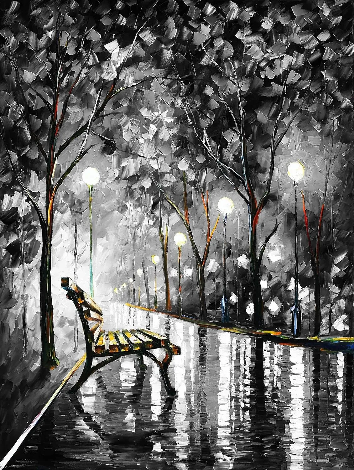 Landscape Print Alley Wall Art On Canvas by Leonid Afremov | Loneliness Of Autumn