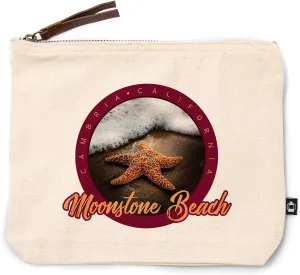 Lantern Press Cambria, California, Moonstone Beach, Starfish, 100% Cotton Zipper Pouch, Travel Accessory, Go Bag