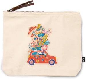 Lantern Press Just Beachy, 100% Cotton Zipper Pouch, Travel Accessory, Go Bag