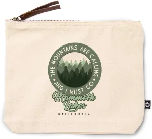 Lantern Press Mammoth Lakes, California, The Mountains are Calling, Pine Trees, 100% Cotton Zipper Pouch, Travel Accessory, Go Bag