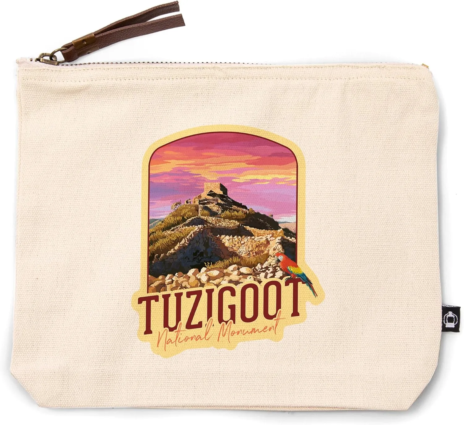 Lantern Press Tuzigoot National Monument, Arizona, Citadel Sunset, 100% Cotton Zipper Pouch, Travel Accessory, Go Bag