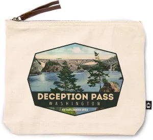 Lantern Press Whidbey Island, Washington, Deception Pass Bridge, 100% Cotton Zipper Pouch, Travel Accessory, Go Bag
