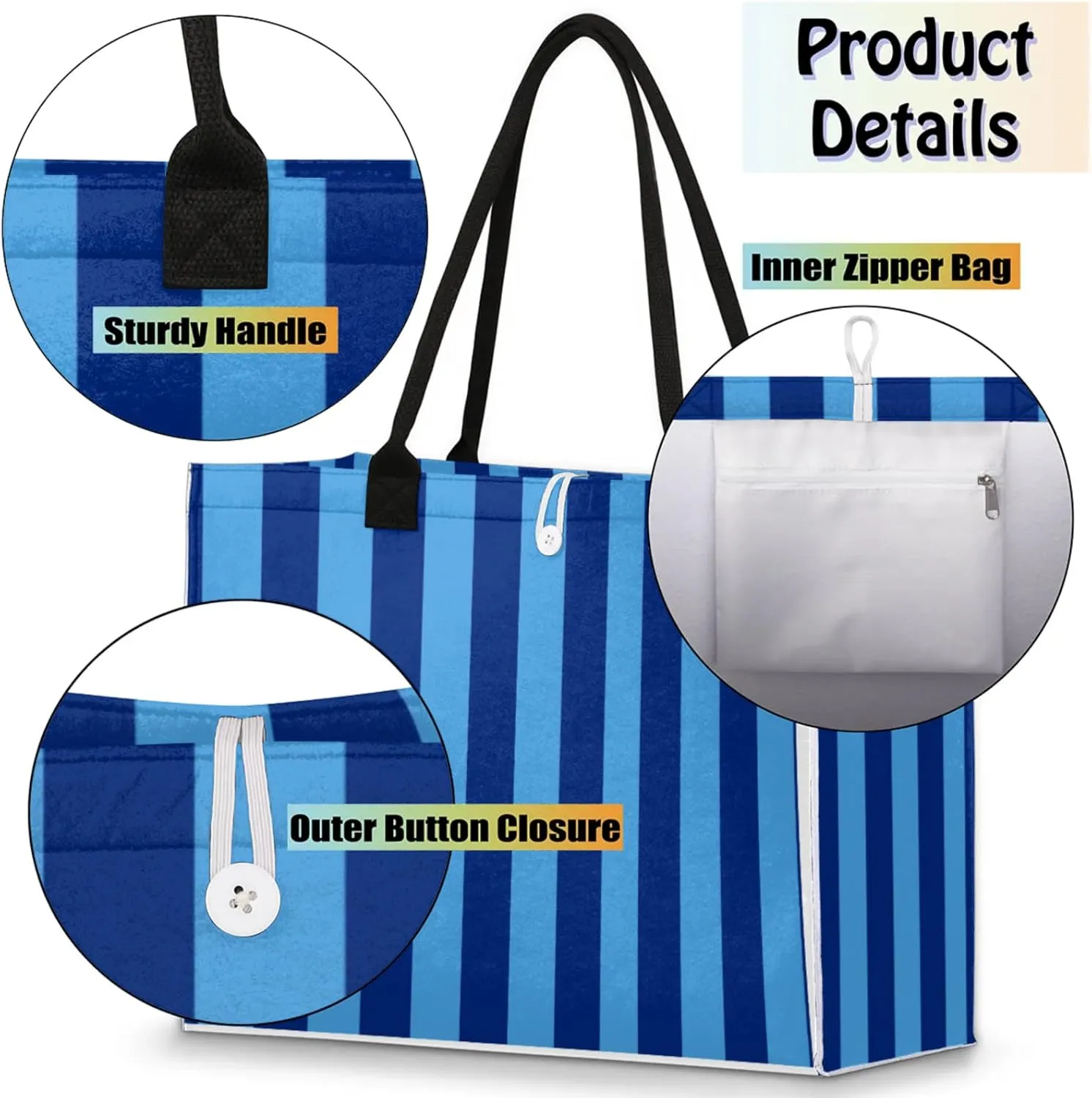 Large Beach Bag,Waterproof Sandproof Tote Bag with Pocket