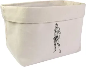 Large 'Muscular Figure in Side Stance' Canvas Organiser/Storage Bag (OR00031732)